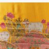 Mustard Banarasi Silk Woven Saree with Unstitched Blouse