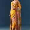Mustard Banarasi Silk Woven Saree with Unstitched Blouse