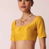 Mustard Yellow Banarasi Silk Saree With Zari Floral Motifs And Unstitched Blouse Piece
