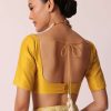 Mustard Yellow Banarasi Silk Saree With Zari Floral Motifs And Unstitched Blouse Piece