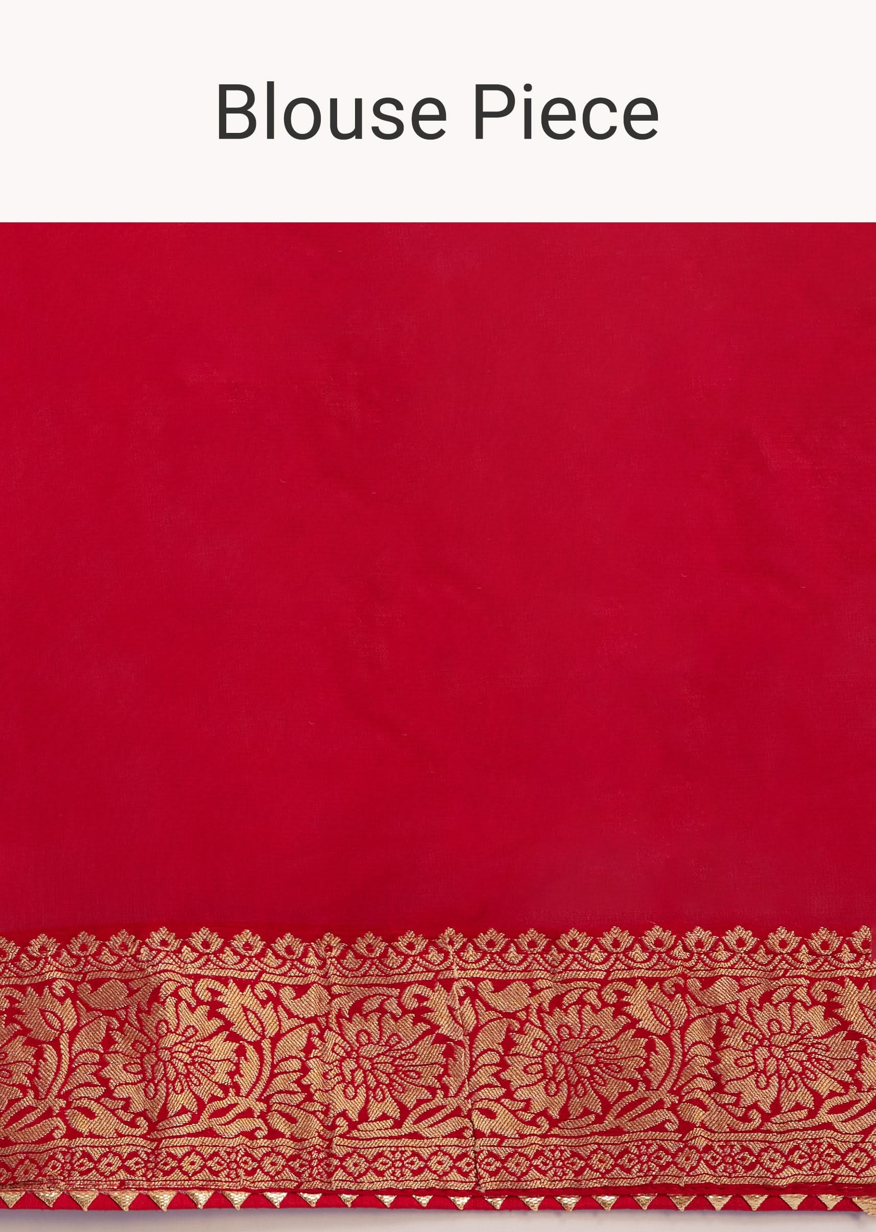 Red Banarasi Georgette Saree With Bandhani Weave And Unstitched Blouse Piece