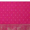 Rani Pink Banarasi Saree With Bandhani Buttis And Unstitched Blouse Piece