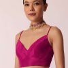 Rani Pink Banarasi Saree With Bandhani Buttis And Unstitched Blouse Piece