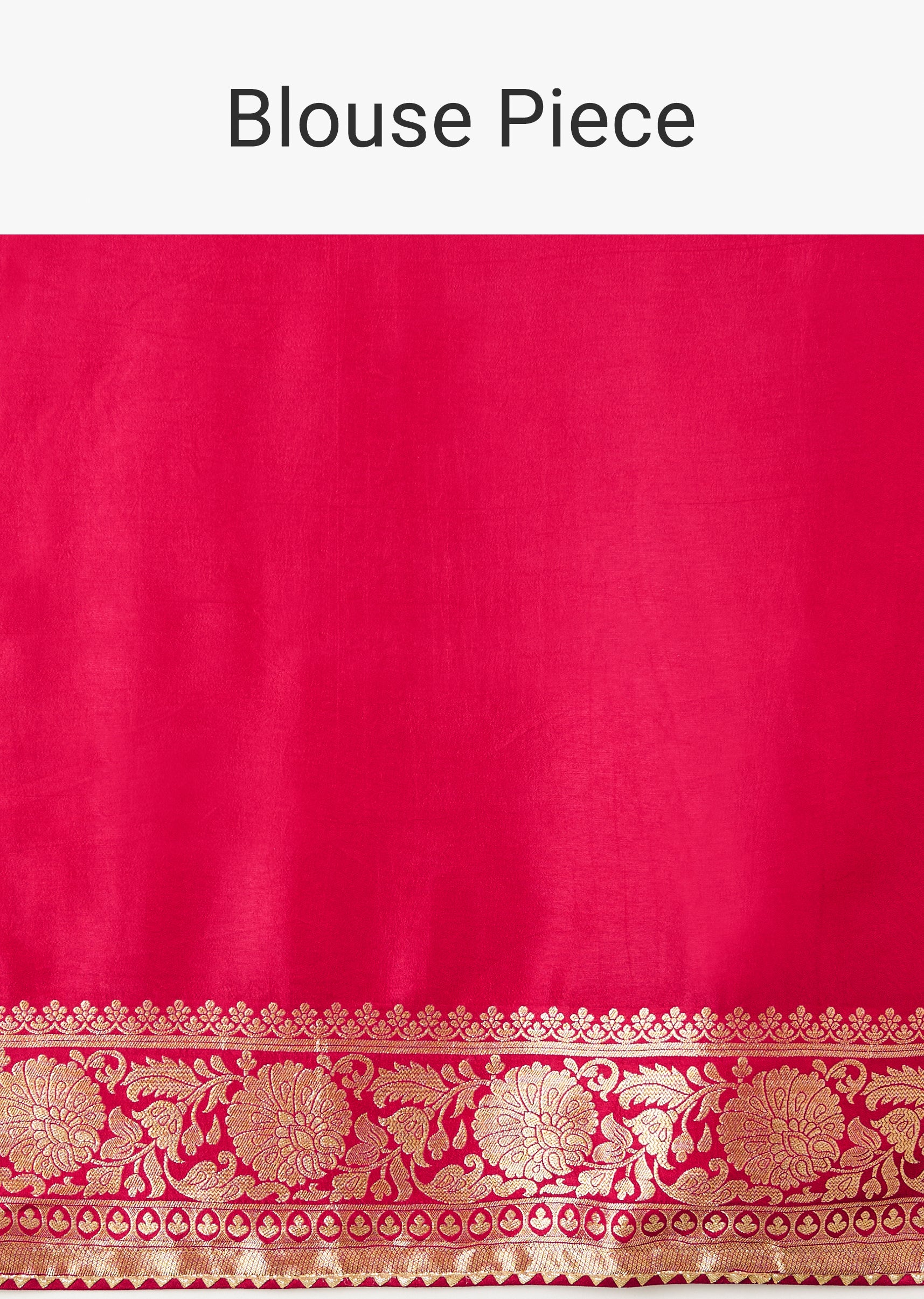 Rani Pink Banarasi Saree With Bandhani Buttis And Unstitched Blouse Piece