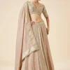 Dusty Pink Embroidered Bridal Lehenga Set