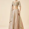 Dusty Pink Embroidered Bridal Lehenga Set