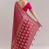 Rani Pink Banarasi Georgette Saree With Heavy Embroidery