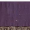 Purple Banarasi Georgette Embroidered Saree With Heavy Hand Embroidery