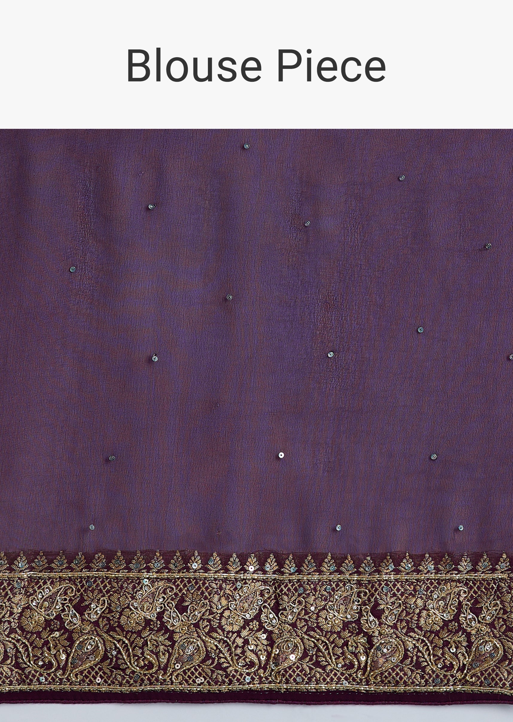 Purple Banarasi Georgette Embroidered Saree With Heavy Hand Embroidery