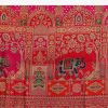 Rani Pink Banarasi Bandhani Satin Saree With Brocade Motifs On Border