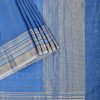 Blue Banarasi Silk Saree With Silver Zari Pallu And Unstitched Blouse Piece