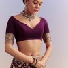 Wine Banarasi Silk Saree With Heavy Zari And Jaal Work
