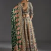 Dark Green Lehenga With Bold Festive Prints