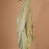 Green Handloom Banarasi Saree In Uppada Silk With Floral Jaal Weave And Unstitched Blouse