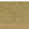 Green Handloom Banarasi Saree In Uppada Silk With Floral Jaal Weave And Unstitched Blouse