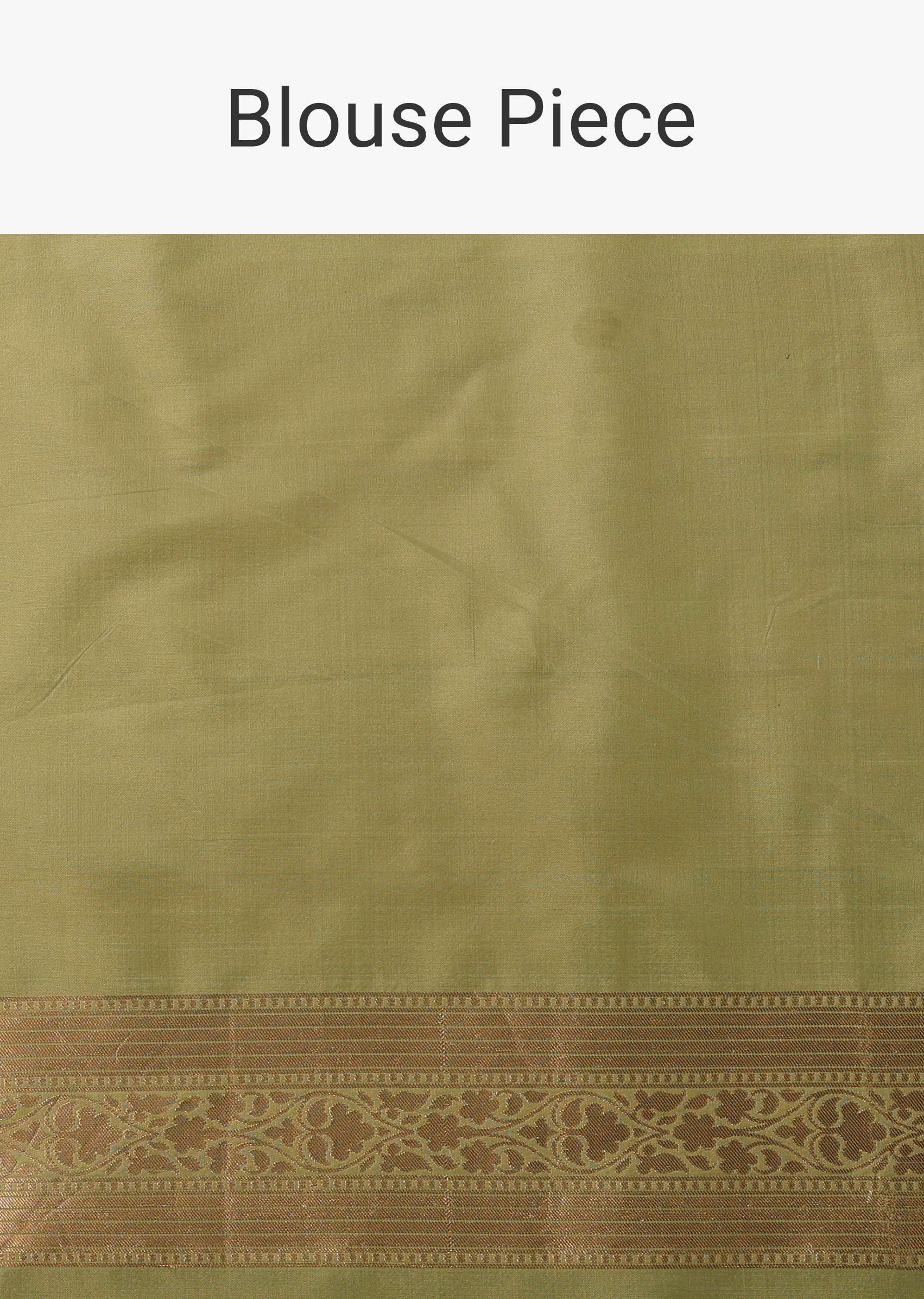 Green Handloom Banarasi Saree In Uppada Silk With Floral Jaal Weave And Unstitched Blouse