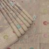 Cloud Grey Handloom Banarasi Saree In Katan Silk With 3-Gram Real Zari Weave And Unstitched Blouse