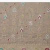 Cloud Grey Handloom Banarasi Saree In Katan Silk With 3-Gram Real Zari Weave And Unstitched Blouse