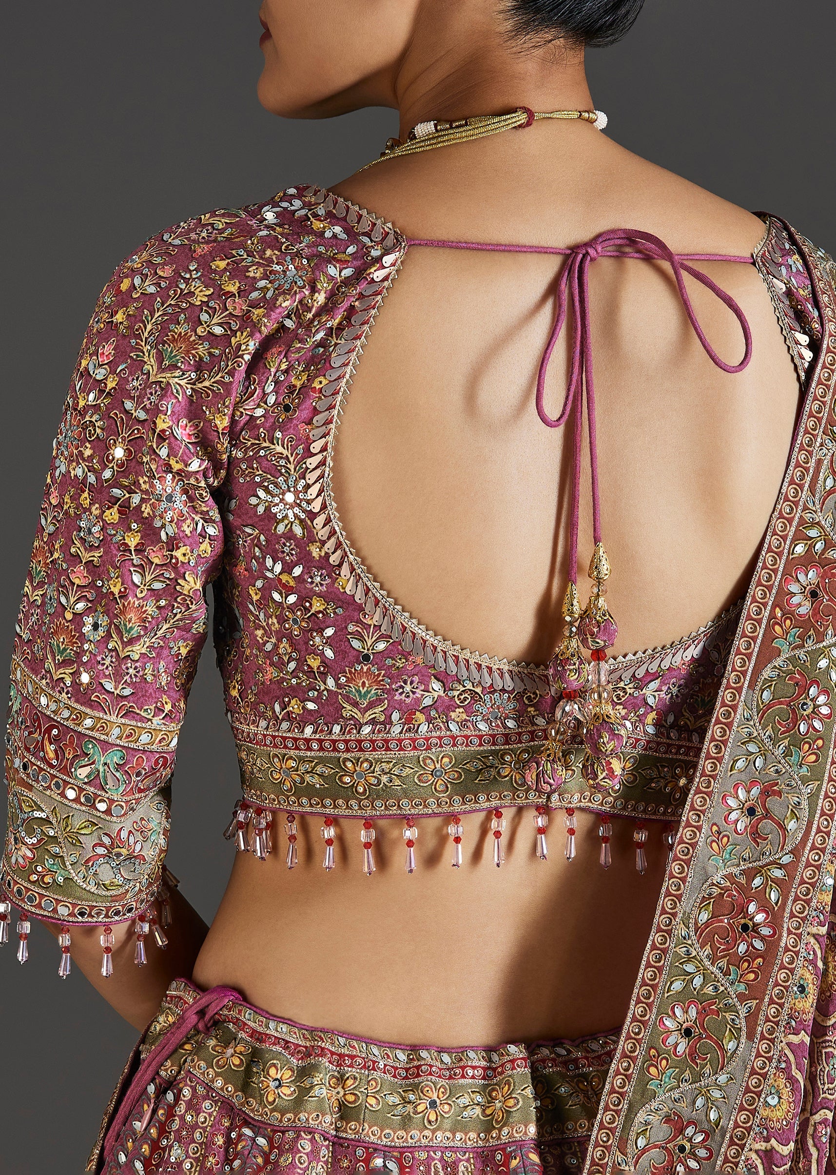 Purple Lehenga With Mirror Sparkle Detail