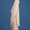 Silver Banarasi Tissue Silk Saree With Zari Weave