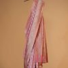 Blush Pink Banarasi Silk Saree In Kadhva Weave With Unstitched Blouse