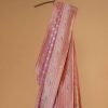 Blush Pink Banarasi Silk Saree In Kadhva Weave With Unstitched Blouse