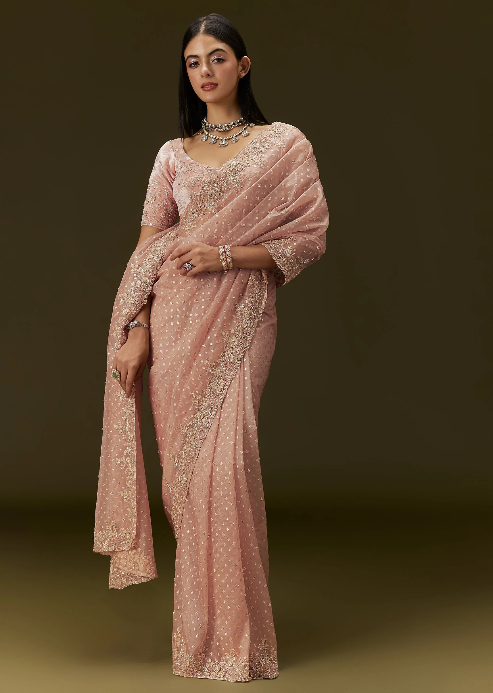 21662-peach-banarasi-tissue-saree-with-velvet-embroidered-blouse-1.webp Peach Banarasi Tissue Saree With Velvet Embroidered Blouse