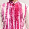 Pink Silk Tie-Dye Kurta Jacket Set For Men With Sequin Work