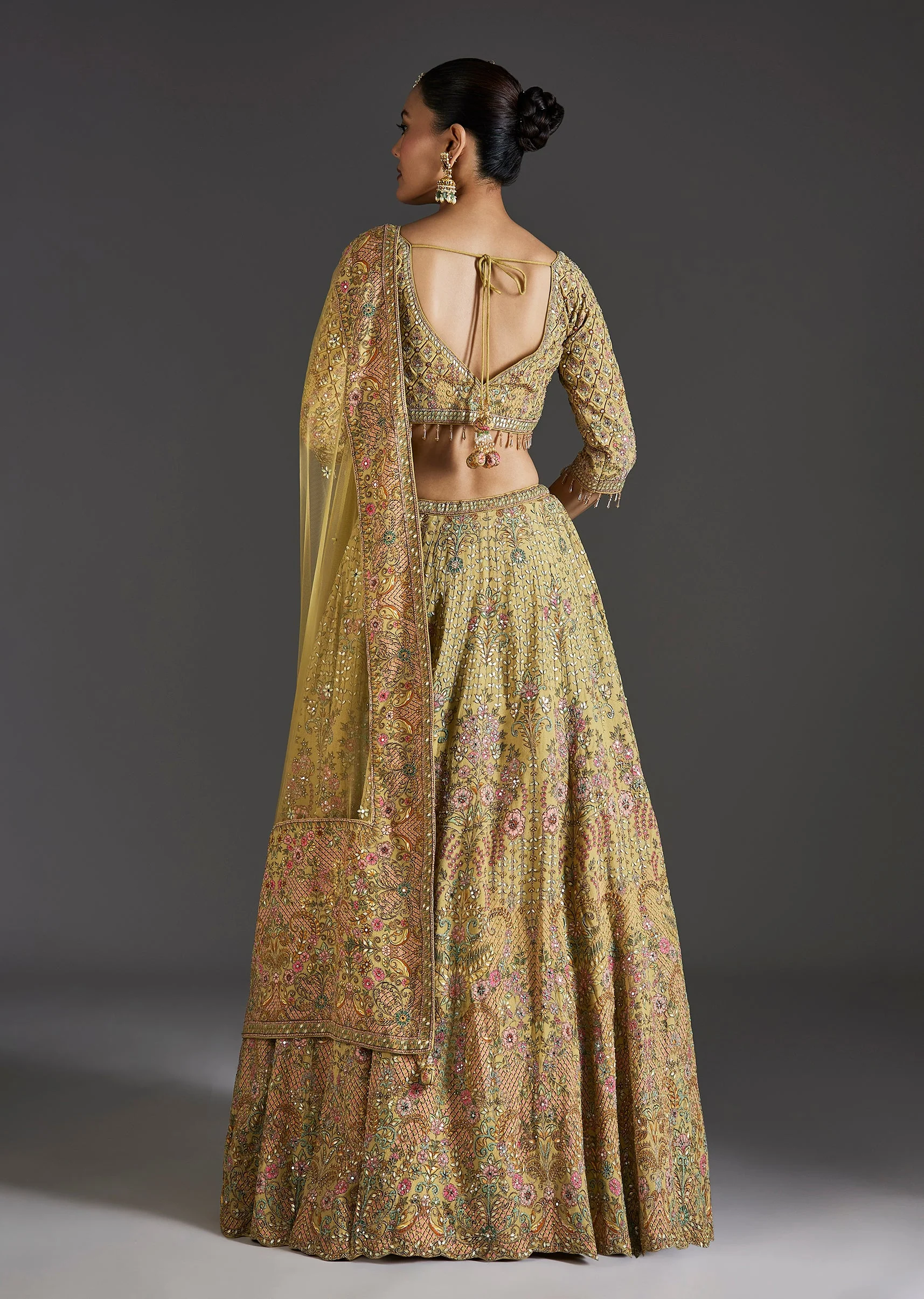 Yellow Lehenga With Beadwork Charm