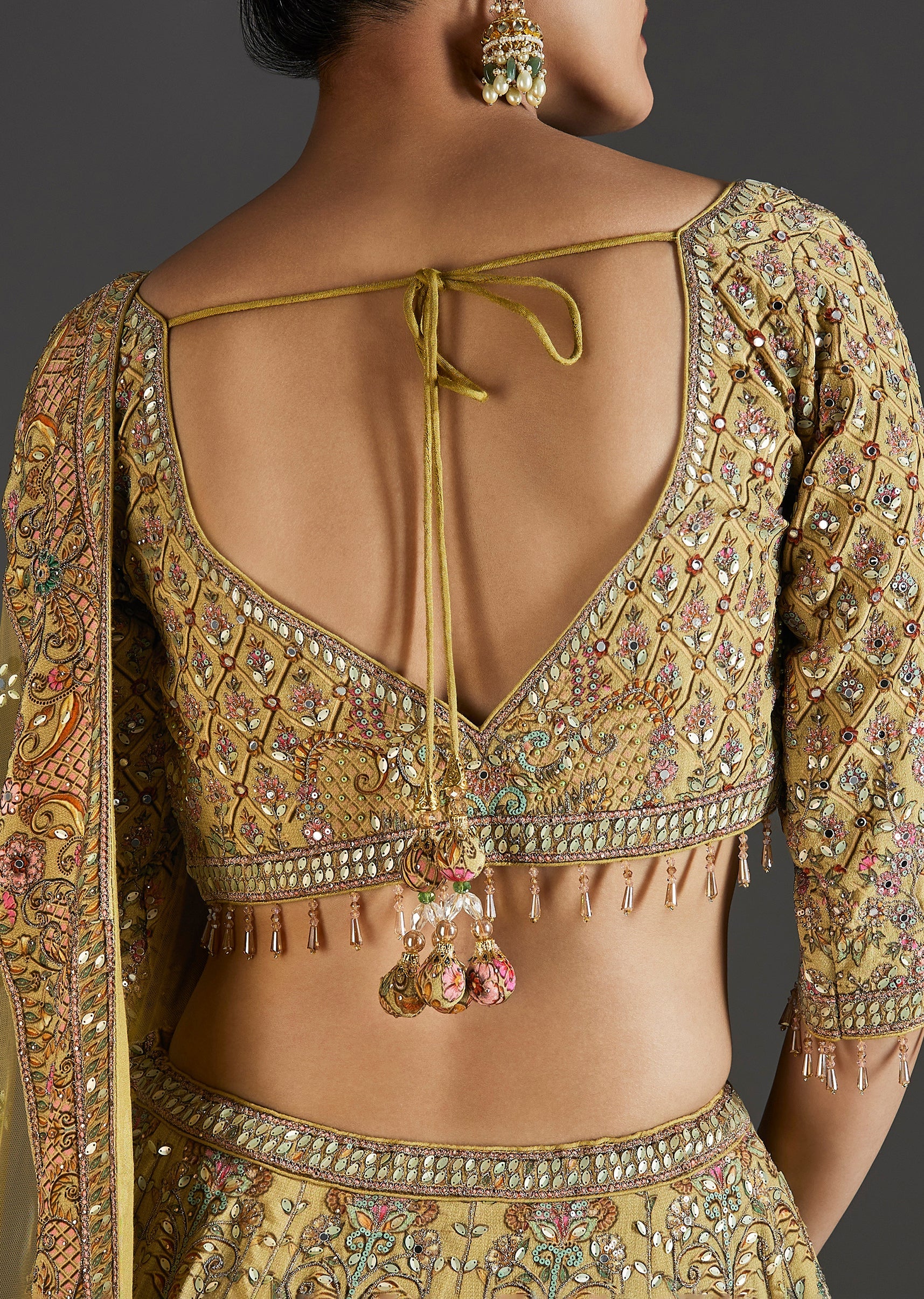 Yellow Lehenga With Beadwork Charm