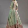 Green Printed Lehenga With Mirror Shine And Zari Detail