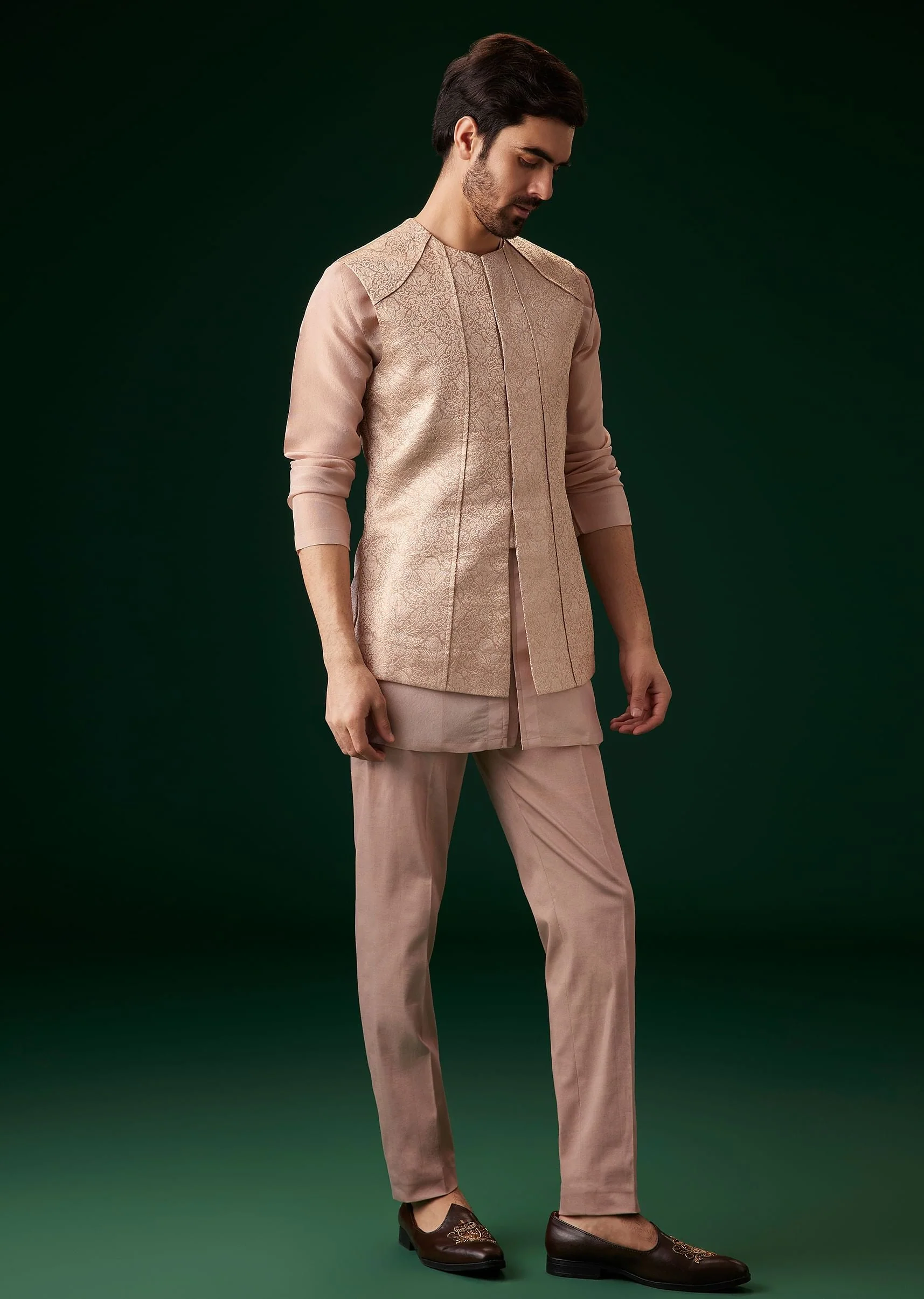 21875-36-36-variation-1.webp Peach Banarasi Silk Kurta Jacket Set