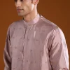 Pink Banarasi Silk Cutdana Work Kurta Pant Set