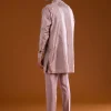 Pink Banarasi Silk Cutdana Work Kurta Pant Set