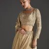 Beige Cut Dana And Sequins Embroidered Lehenga
