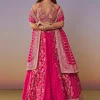 Pink Banarasi Silk And Bridesmaid Lehengas