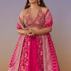 Pink Banarasi Silk And Bridesmaid Lehengas