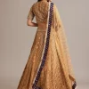 Light Brown Banarasi Silk Lehenga Set With Zardosi Work
