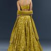 Lemon Yellow Banarasi Silk Bridesmaid Lehenga With Intricate Hand Embroidery