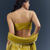 Lemon Yellow Banarasi Silk Bridesmaid Lehenga With Intricate Hand Embroidery