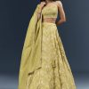 Pista Green Banarasi Silk Bridesmaid Lehenga With Heavy Hand Embroidery