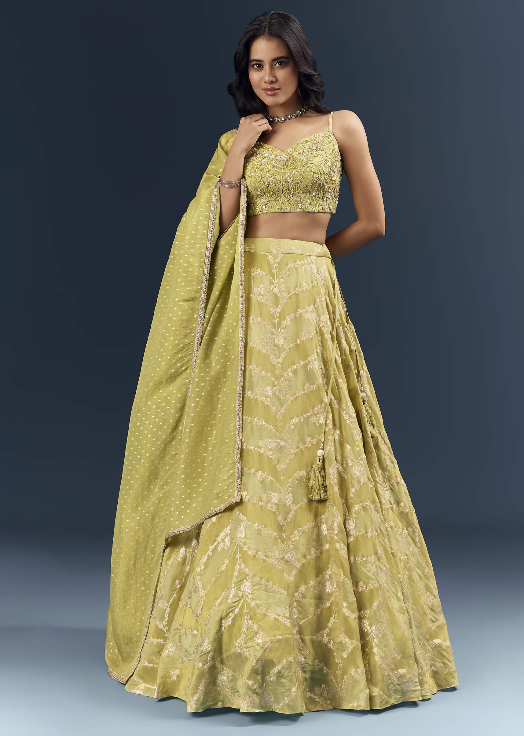 21967-pista-green-banarasi-silk-bridesmaid-lehenga-with-heavy-hand-embroidery-1.jpg Pista Green Banarasi Silk Bridesmaid Lehenga With Heavy Hand Embroidery