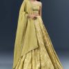 Pista Green Banarasi Silk Bridesmaid Lehenga With Heavy Hand Embroidery