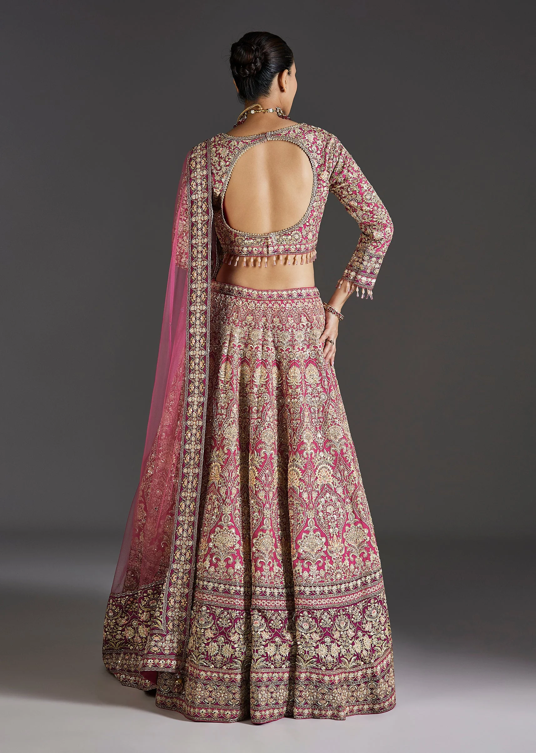 Pink Lehenga With Sweetheart Charm And Stone Work