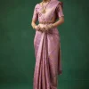 Lavender Banarasi Brocade Saree with Unstitched Blouse