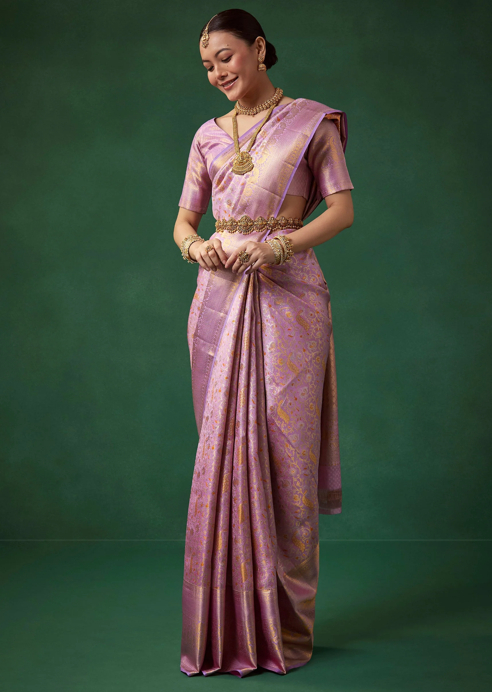 21999-lavender-banarasi-brocade-saree-with-unstitched-blouse-1.webp Lavender Banarasi Brocade Saree with Unstitched Blouse