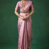 Lavender Banarasi Brocade Saree with Unstitched Blouse