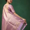 Lavender Banarasi Brocade Saree with Unstitched Blouse