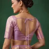 Lavender Banarasi Brocade Saree with Unstitched Blouse