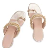 Off-White T-Strap Kolhapuri Heels